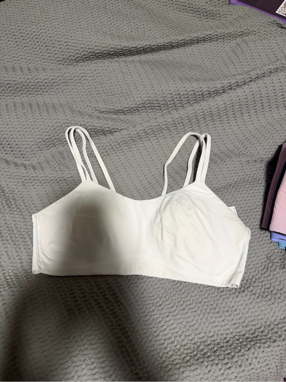 Seamless White Bralette with Double Straps